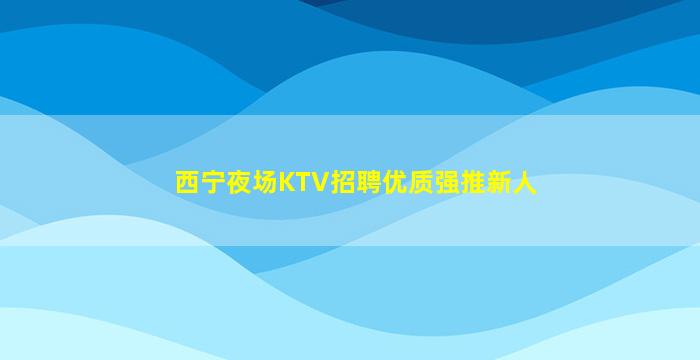 西宁夜场KTV招聘优质强推新人